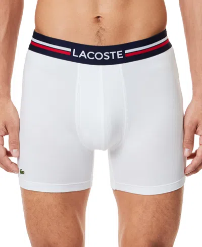 Lacoste Long Stretch Cotton Jersey Boxer Brief 3-pack In Multi