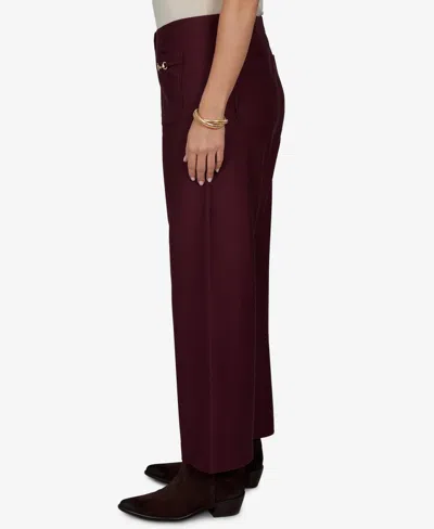 Ruby Rd. Plus Size Solid Pique Wide-leg Pull-on Pants In Burgundy