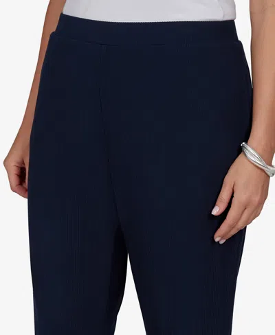 Ruby Rd. Plus Size Wide-leg Pull-on Ribbed Pants In Blue