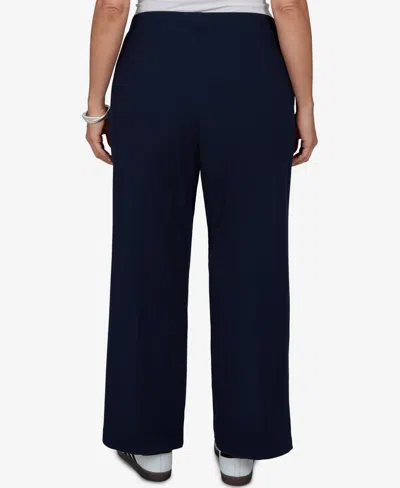 Ruby Rd. Plus Size Wide-leg Pull-on Ribbed Pants In Blue