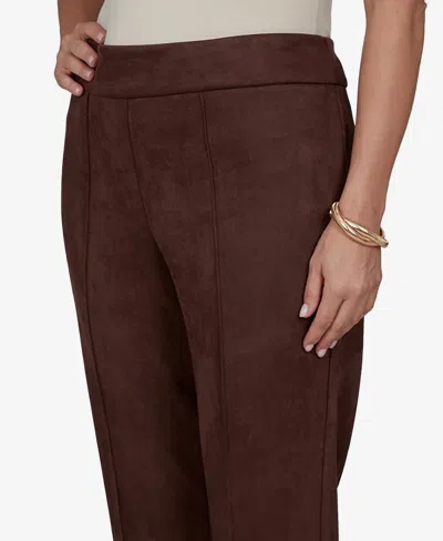 Ruby Rd. Plus Size Pull-on Scuba Cropped & Ankle Pants In Brown