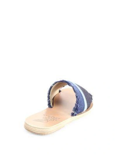 Shop Ancient Greek Sandals Taygete Denim Slides In Denim-multi