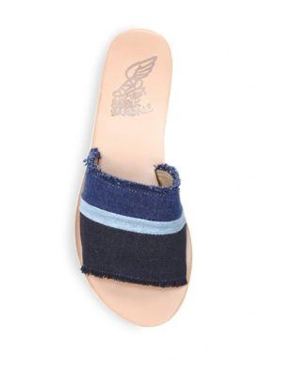 Shop Ancient Greek Sandals Taygete Denim Slides In Denim-multi