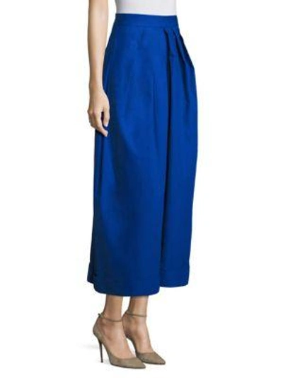 Shop Delpozo Solid Cropped Pants In Klein Blue