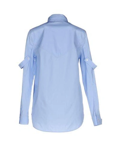 Shop Courrèges Solid Color Shirts & Blouses In Sky Blue