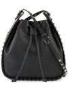 Valentino Garavani Large Rockstud Leather Bucket Bag - Black