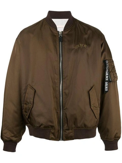 Shop Golden Goose Deluxe Brand Oversized Bomber Jacket - Brown