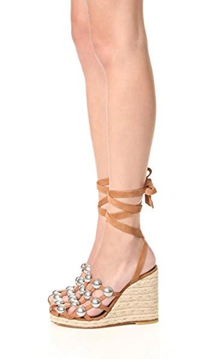 Shop Alexander Wang Taylor Espadrille Wedges In Clay