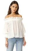 ENDLESS ROSE OFF SHOULDER TOP WITH RUFFLE CUFFS