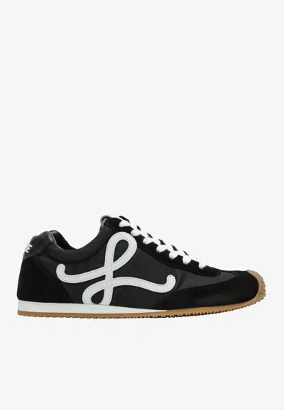 Loewe Ballet Runner 2.0 Mixed Leather Sneakers In Black