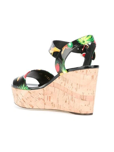 Shop Dolce & Gabbana Fruit Print Wedge Sandals
