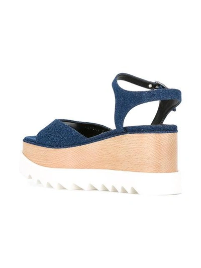 Shop Stella Mccartney Denim Elyse Sandals In Blue