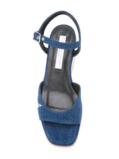 Shop Stella Mccartney Denim Elyse Sandals In Blue