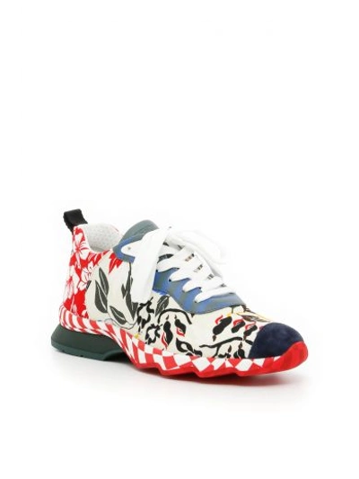 Shop Fendi Running Sneakers In Mlc+fia Bia+os Bl+la|bianco