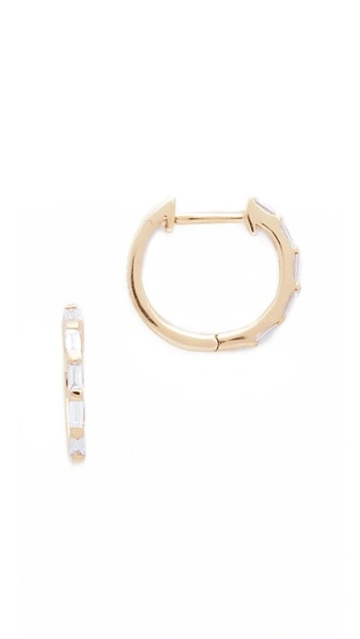 Shop Shay Mini Baguette 18k Gold Diamond Huggie Earrings In Gold/white Diamond