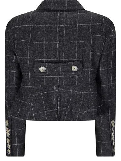 Vaquera Check-pattern Double-breasted Jacket In Black