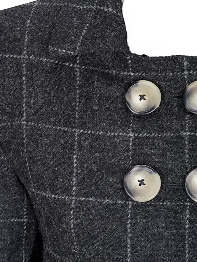 Vaquera Check-pattern Double-breasted Jacket In Black