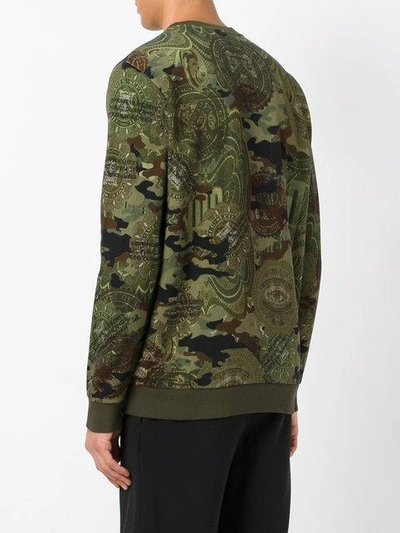 Shop Givenchy Camouflage Print Sweatshirt - Green