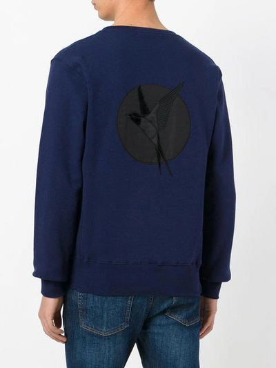 Shop Stella Mccartney Embroidered Bird Sweatshirt - Blue