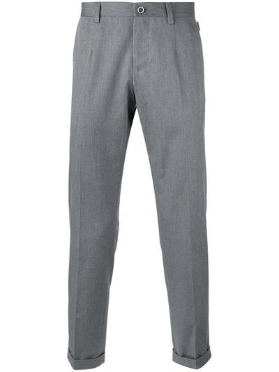 Dolce & Gabbana Contrast Trim Tailored Trousers In Grey
