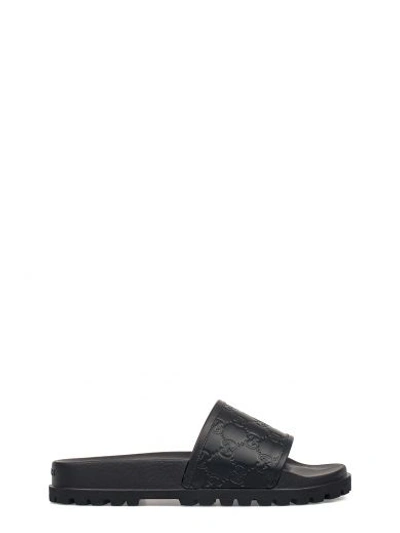 Shop Gucci Black Ssima Sandal