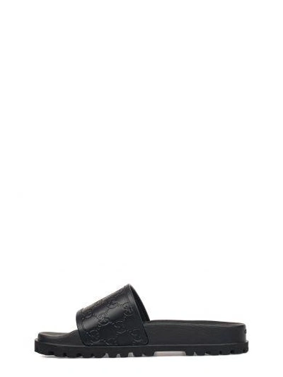 Shop Gucci Black Ssima Sandal