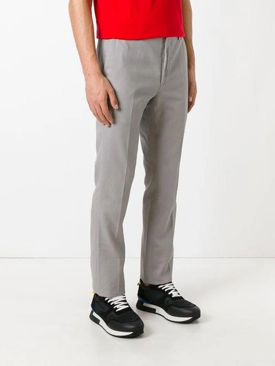 Shop Fendi Tailored Trousers In Grey