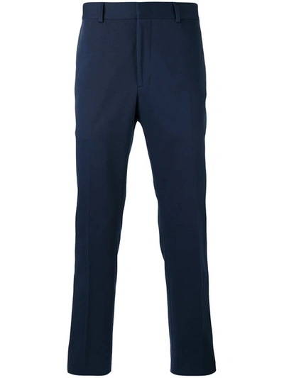 Fendi Embroidered Face Tailored Trousers - Blue
