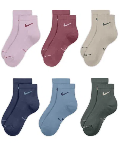 Nike Men's Elevated Everyday Ankle Socks, 6-pack In Multi