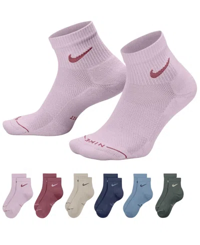 Nike Men's Elevated Everyday Ankle Socks, 6-pack In Multi