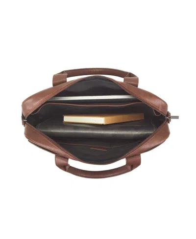Bugatti Palermo 13" Leather Briefcase In Cognac