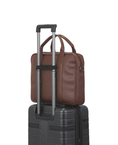 Bugatti Palermo 13" Leather Briefcase In Cognac