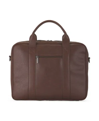 Bugatti Palermo 13" Leather Briefcase In Cognac