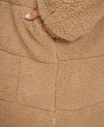 Levi's Plus Size Snap Closure Teddy Coat In Brown