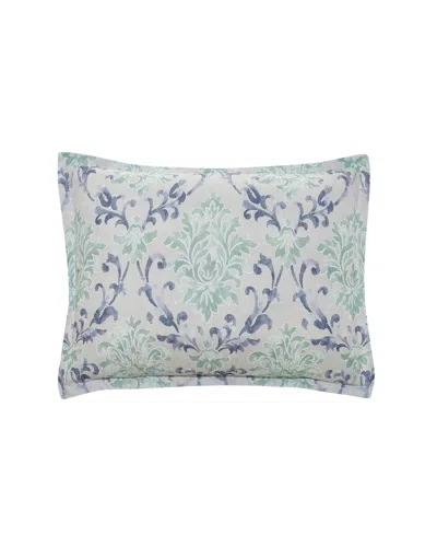 Macy's Painterly Damask Reversible Microfiber 3-piece Comforter Set In Green