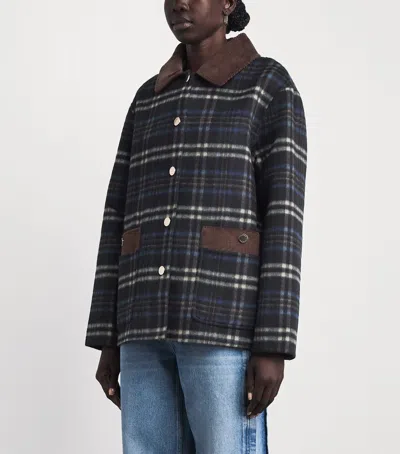 Claudie Pierlot Checked Wool Blend Coat