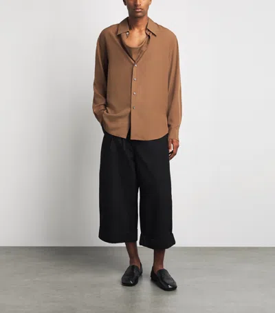 System Triangular Panel Shirt In Brown