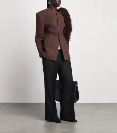 Source Unknown Banton Double-breasted Jacket In Brown