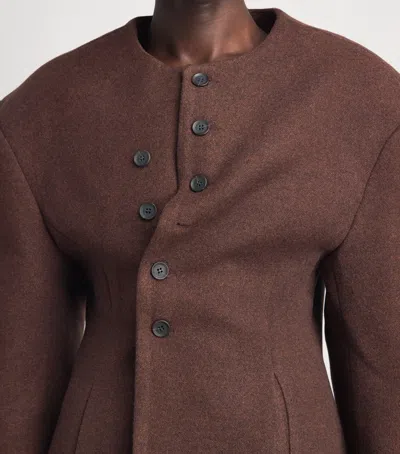 Source Unknown Banton Double-breasted Jacket In Brown