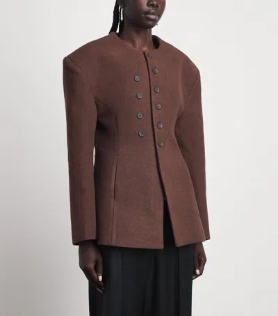 Source Unknown Banton Double-breasted Jacket In Brown