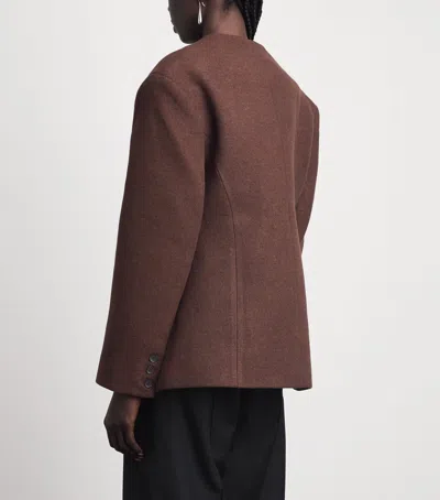 Source Unknown Banton Double-breasted Jacket In Brown