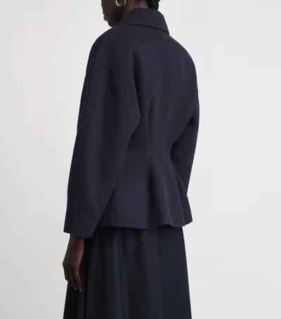 Maje Wool Pea Coat In Blue