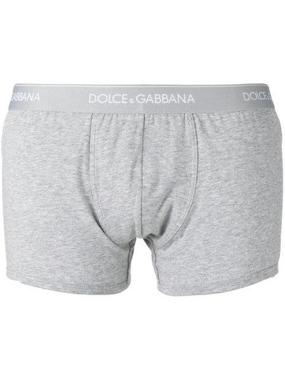 Shop Dolce & Gabbana Underwear Logo Waistband Boxers - Grey