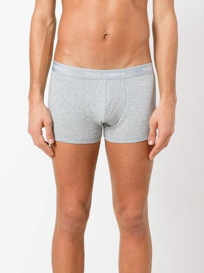 Shop Dolce & Gabbana Underwear Logo Waistband Boxers - Grey
