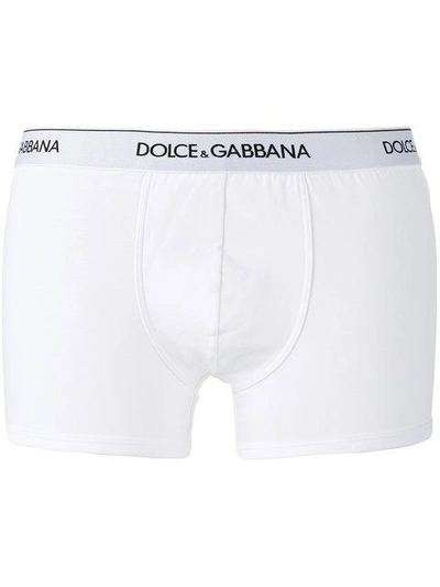 Shop Dolce & Gabbana Logo Waistband Boxers In White