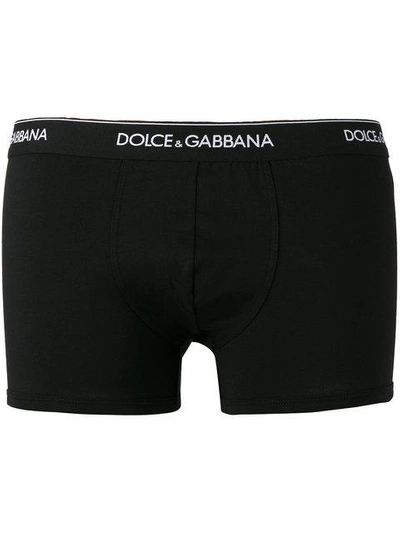 Shop Dolce & Gabbana Logo Waistband Boxers In Black