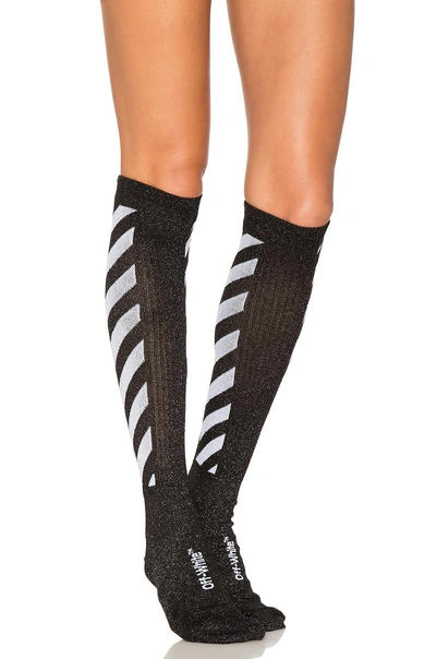 Off-white Diagonal Socks In Black ModeSens