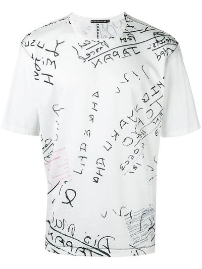 Issey Miyake Lettering Print T In White