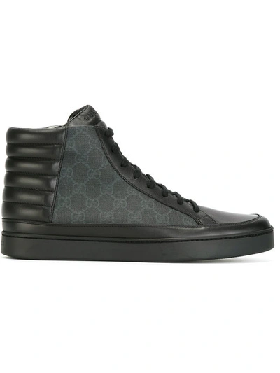 Gucci Gg Supreme Canvas High-top Sneakers In Black