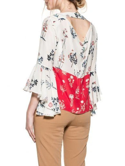 Shop Dondup Ivory Sylvestris Silk Blouse In White